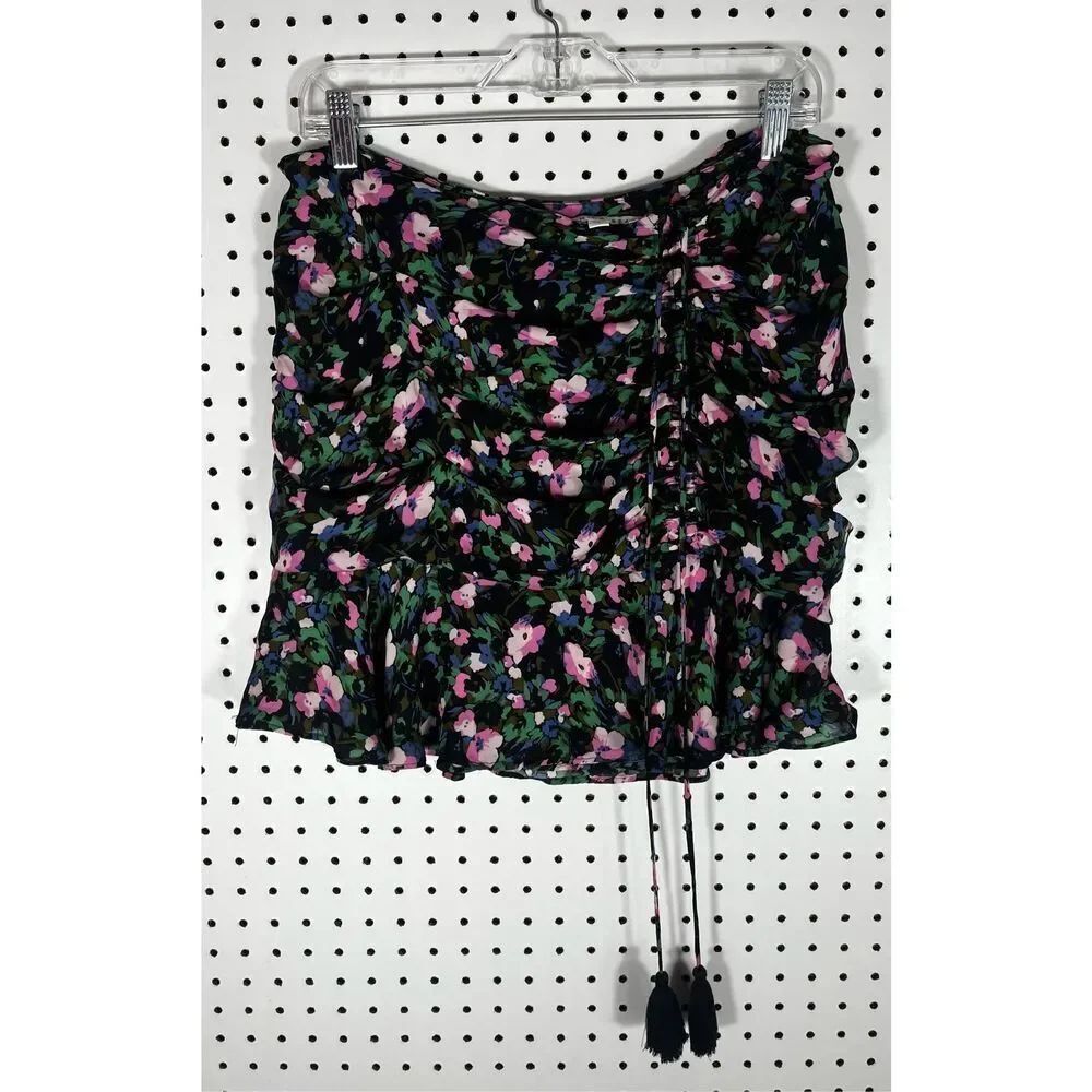 Veronica Beard ruched silk mini skirt size 10